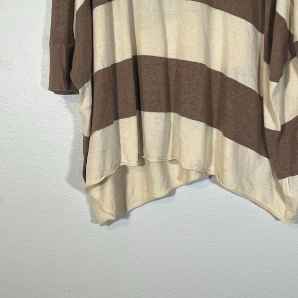 Anthropologie Moth Wool Rabbit Blend Boxy Batwing Striped Pullover Sweater Small - Picture 4 of 9